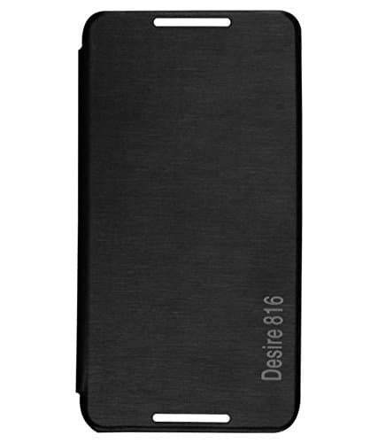 DMG Premium Leather Flip Cover for HTC Desire 816 (Black)