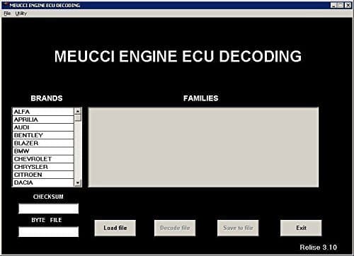 Meucci Engine ECU Decoding 3.1 SoftWare