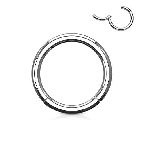 Hinged Seamless WildKlass Jewely Septum Clicker Ring 316L Surgical Steel Simply (Sold Individually) (18g 07mm Silver)