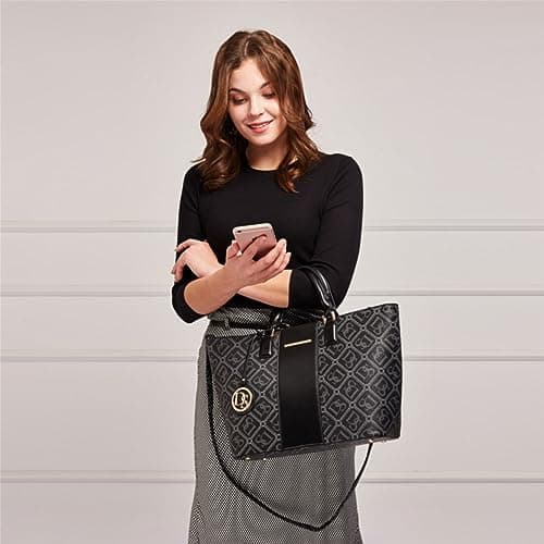 Dasein Two Tone Purses and Handbags for Women Tote Bags with Matching Wallet and Shoulder Strap