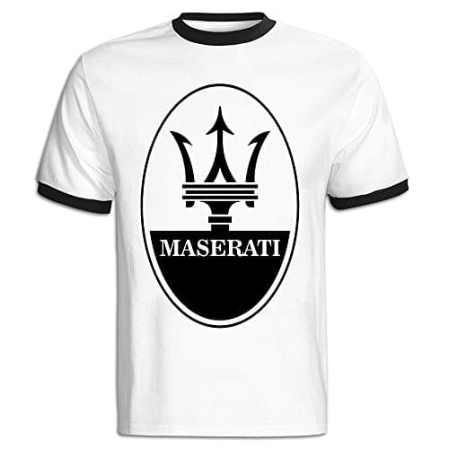 Men's Maserati Logo Baseball Tee Shirt Black Apparel