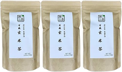 Zen no Ocha Genmaicha tea - Japanese loose leaf Organic Green tea 3.53oz 100g (Made in Kyoto Uji Japan) 3 set