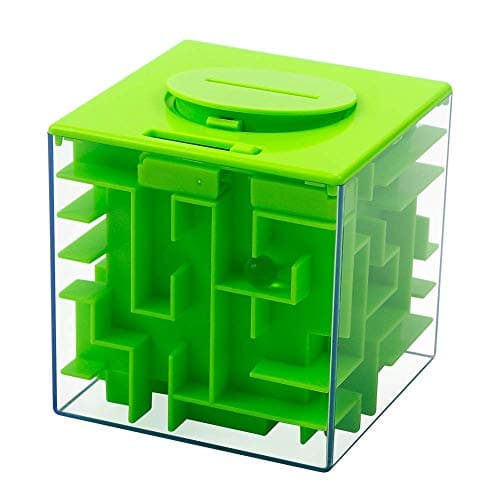 Hobbylane Money Maze Puzzle Box for Kids and Adults, Money Holder Puzzle - A Fun Unique Way to Give Gifts, Inexpensive Game Challenge for Children (Green)