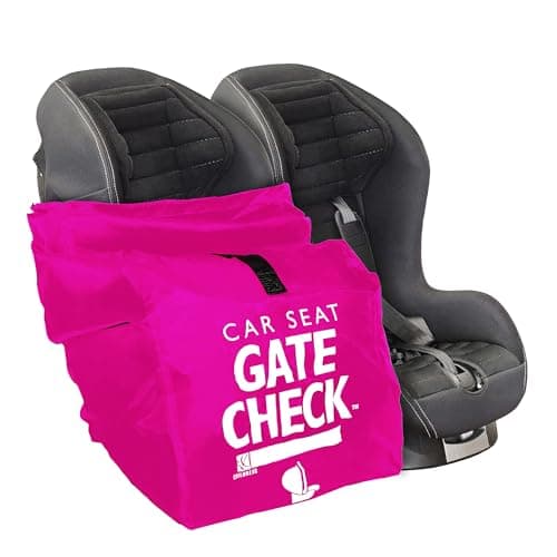 J.L. Childress Gate Check Bag for Car Seats - Travel Bag for Airplane - Includes AIRTAG Holder - Fits All Baby Car Seats, Infant Carriers & Child Booster Seats, Black
