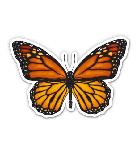 Monarch Butterfly Pretty - 5" Vinyl Sticker - for Car Laptop I-Pad - Waterproof Decal