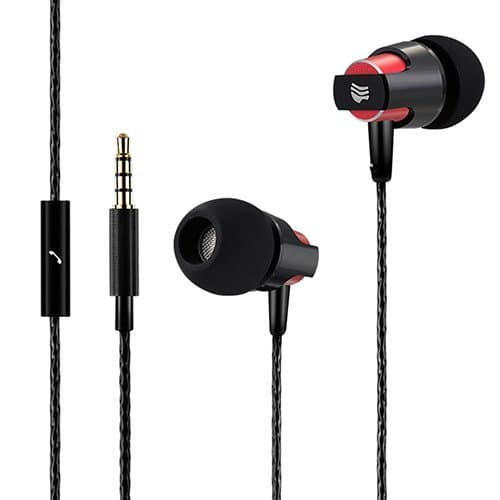 MOXO M-157 headphones in-ear wired earphone with microphone for iphone,iPod,iPad,Android Smartphone, Tablets, MP3 Players - Classic (red)