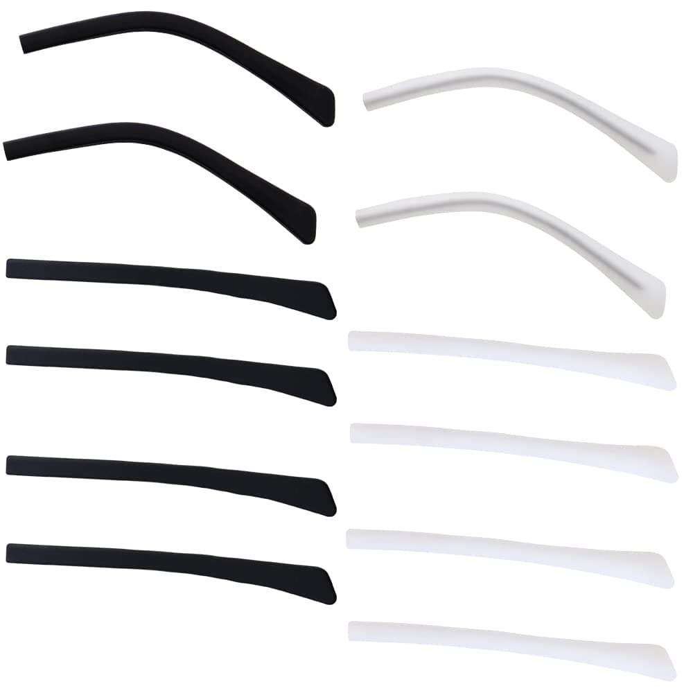 HengKeHENGKE 6 Pairs Eyeglass End Tips Soft Silicone Ear Sock Pieces Tube Sleeve Elastic Eyeglass Temple Arms Eyeglasses Frame Replacement Tips for Flat Thin Metal Wired Eyeglass Sunglasses Legs
