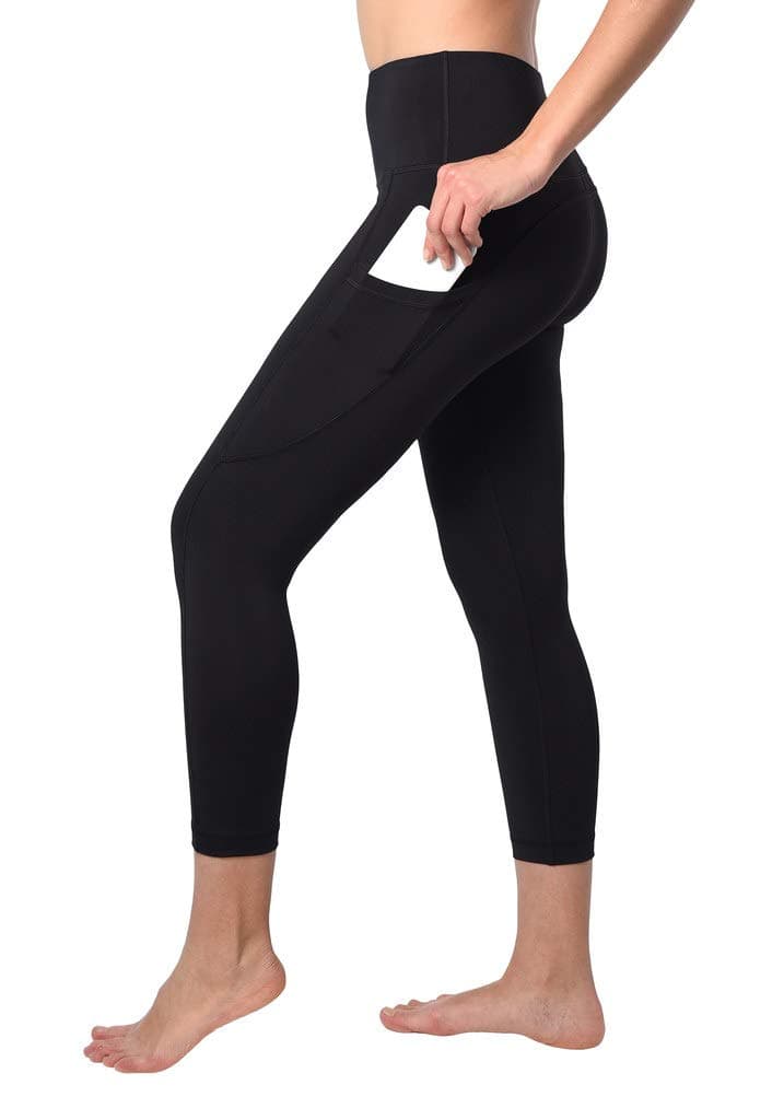 90 Degree By ReflexWomens High Waisted Capri Legging Side Pocket Squat Proof Gym Workout Yoga Pant