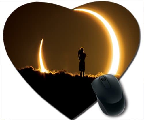 Nature Mouse Pad, New Design Fantasy Man with Moon Mouse Pad Heart Shapes Mousepads