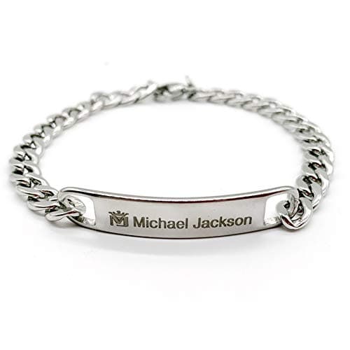 UniqueNO1 MJ Bracelet Memorial Style Titanium Steel Bracelet -Silver