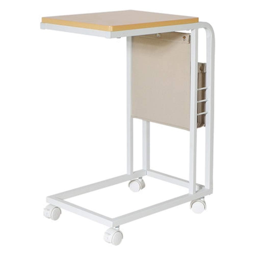 ZHAOYONGLI Tables,End Tables,Side Table End Table Sofa Table Side/Coffee/Snack/Storage Table with Wheels for Home,Living Room,Office (Color : White, Size : 63.54579cm)