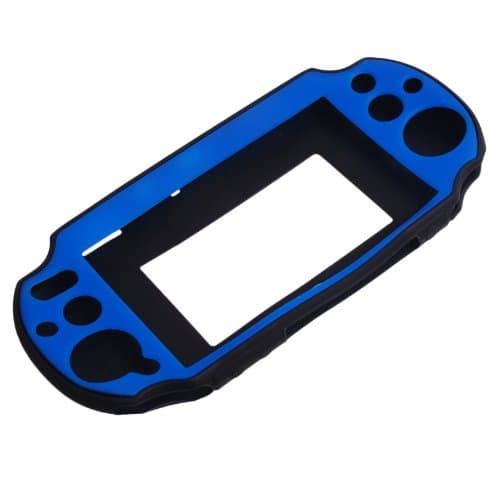 WantMall Soft Silicone Case Cover for PlayStation PS Vita 2000 Black Blue
