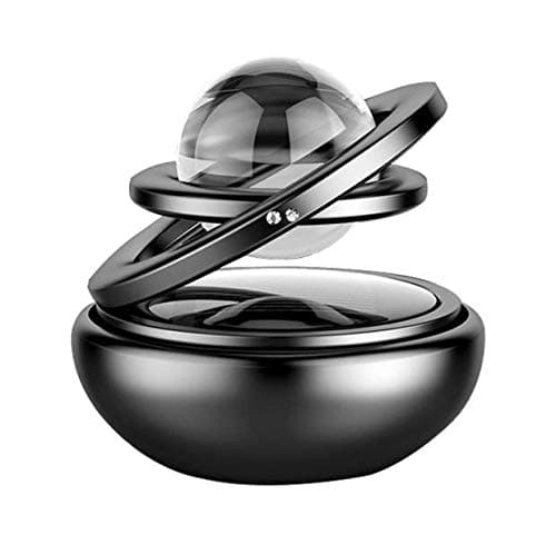 AutoBizarre Metal Body Solar Powered Rotating Black Solar Crystal Car Air Freshener Car Dashboard Accessory For Car Interior Decoration For All Cars (Aerosol, Pack Of 1)