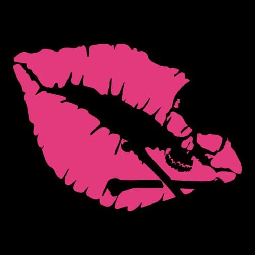 Kiss of Death Vinyl Dedal Sticker for Laptop Car Truck 8in (Pink)