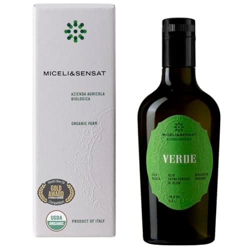 Miceli & Sensat Verde | Robust Organic IGP Sicily Italian 2023-24 Early Harvest Oil Extra Virgin from Italy | Polyphenols Rich + 500 mg/kg, Gold Award 2024, Cold Pressed | 500 ml