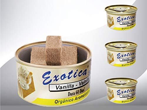 Exotica Car Air Freshener | Spill-Proof Can | Organic | for Home & Auto | Long Lasting Freshness | (Pack of 12) Vanilla