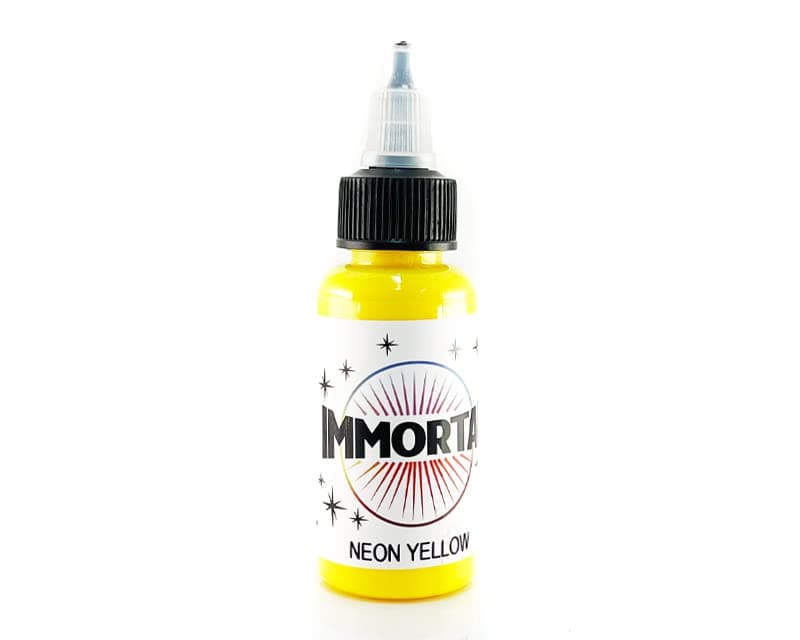 Immortal Tattoo Ink NEON Yellow 1/2-oz Bottles -Tattoo Supplies-