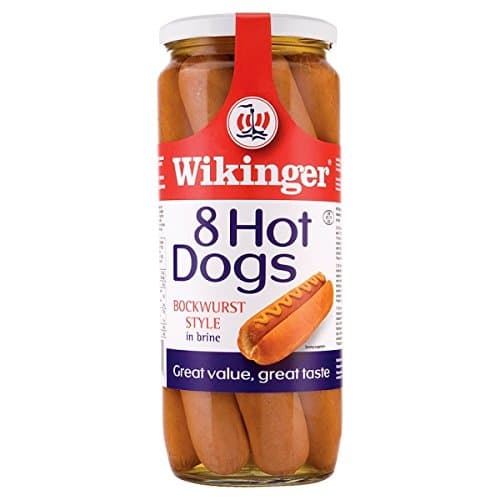 ( 6 Pack ) Wikinger 8 Hot Dogs Bockwurst Style in Brine 1030g (Drained Weight 720g)