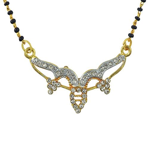 Diovanni Women'sMangal Sutra Mangalsutra Indian Gold Chain Set Cz Diamond Mangalsutra Gold
