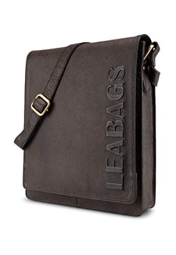 LEABAGS London messenger bag shoulder bag for 13 inch laptop of genuine leather in vintage style