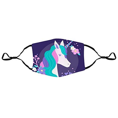 Boys Girls Kids Novelty Anti-dust Adjustable Reusable Face Protection Cute Colorful Unicorn Violet Mouth Face Decoration