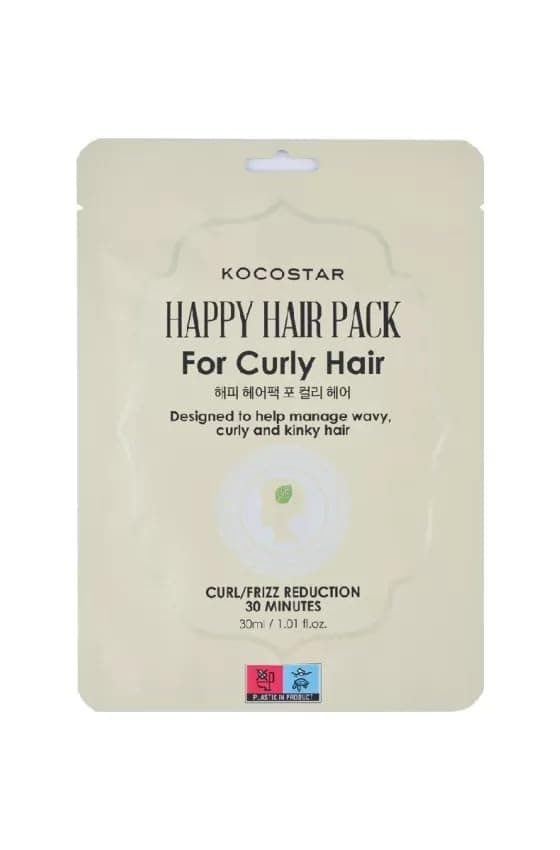 KOCOSTARHappy Hair Pack For Curly Hair Type | Designed To Help Manage Wavy, Curl And Kinky Hair | 30 Minutes Curl/Frizz Reduction | 30Ml
