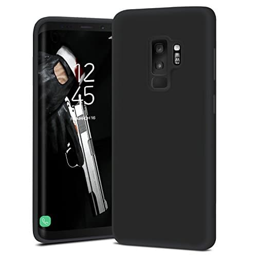 Samsung Galaxy S9 Plus Case,JASBON Liquid Silicone Shockproof Phone Cover Full Soft Microfiber Anti-Slip Protective Shell Case for Samsung S9 Plus-Black