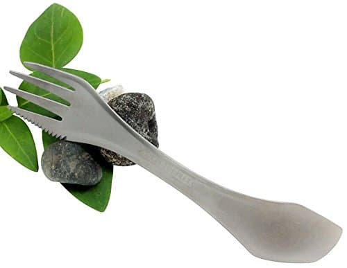 Titanium Spork Utensil by AdventureTek with Lifetime Guarantee
