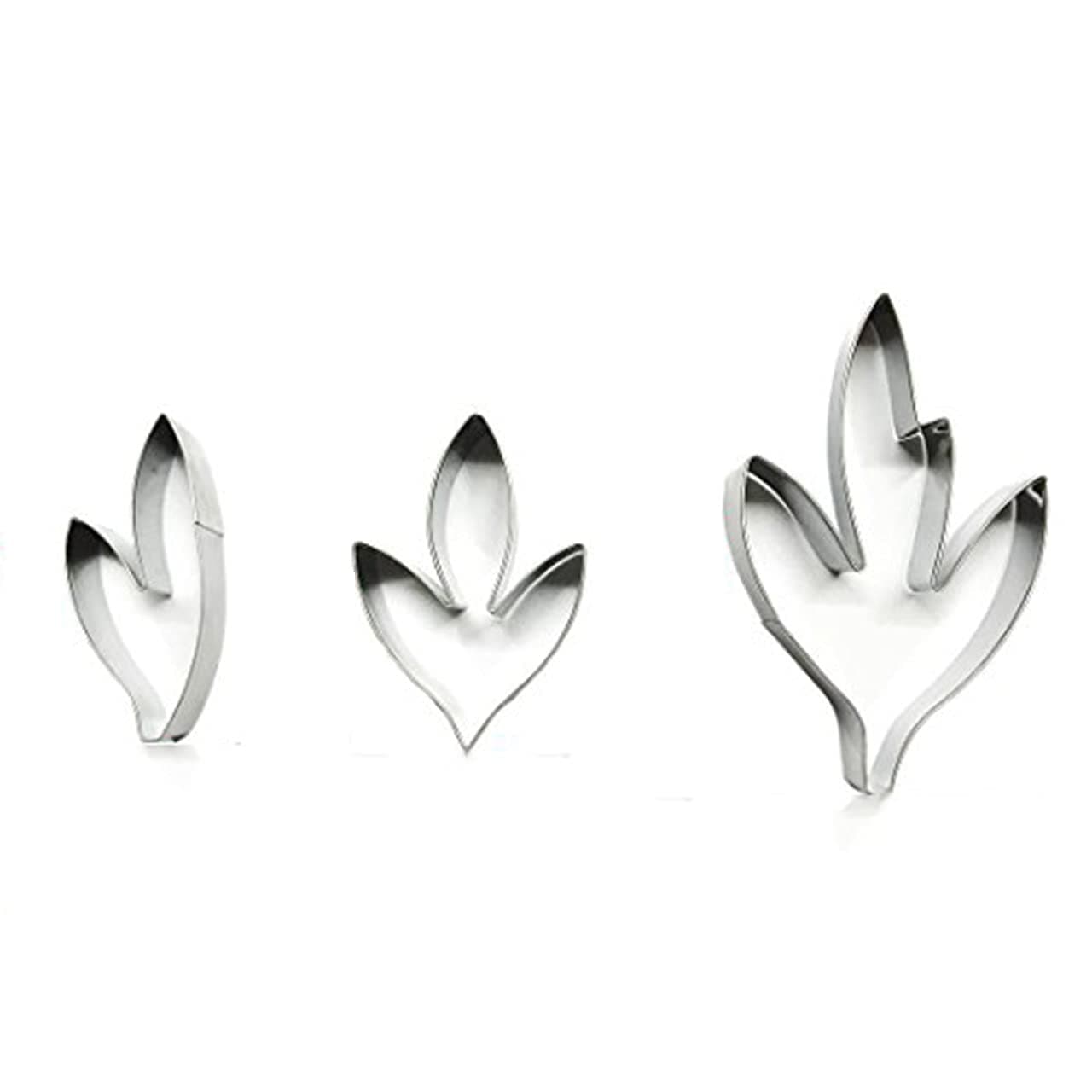 3-piece Leaves Shape Cutters Fondant Cutter Set,Stainless Steel Sugarcraft Modeling Tools for Fondant Candy Pastry Design and Cake Decoration