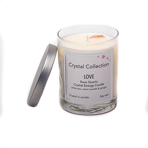 Rose Quartz Crystal - Love - Energy Candle - Baby 6.5 Ounce