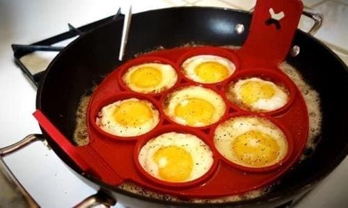 YSB Creative silicone pancake mold kitchen gadget high temperature fried cake baking mold pan fried egg model DIY hand mold Seven Fried Eggs Shaped silicon mold