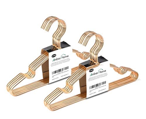 Amber Home 12" Kids Baby Hangers, Strong Metal Children Clothes Hangers