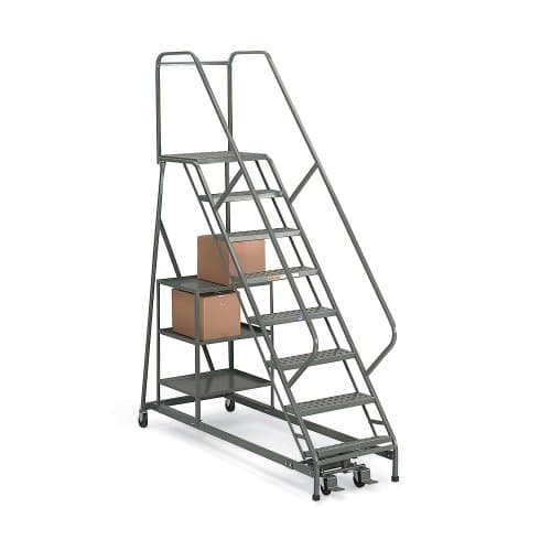 Stock-Picking Ladders - 11 Steps - Perforated - Gray
