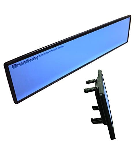 JDM Universal Broadway 300mm Flat Blue Tinted Interior Clip On View Mirror DOE A343