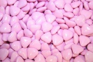 Pink MINI Heart Chocolate Dragees Wedding Favours X300