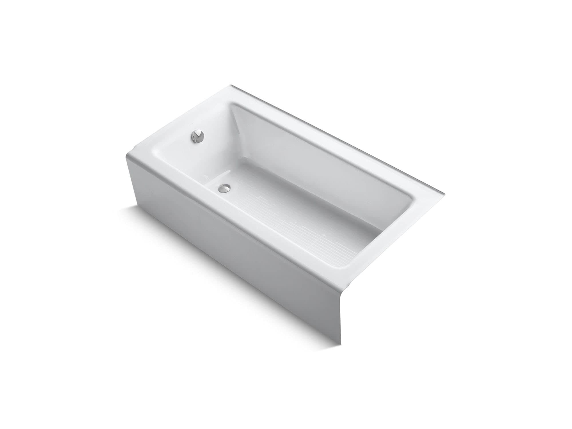 875-0 Bellwether 60-Inch x 32-Inch Cast Iron Alcove Bathtub with Integral Apron and Left Hand Drain, White