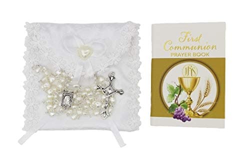Girl First Communion Prayer Booklet Rosary Gift Set
