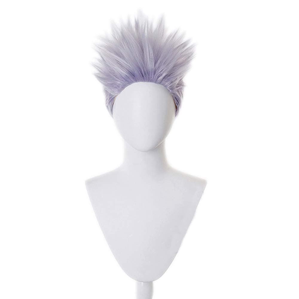 Shancon Anime Satoru Gojo Wig Styled Cosplay Spikier Light Purple Short Party Hair Halloween Props Accessory Men