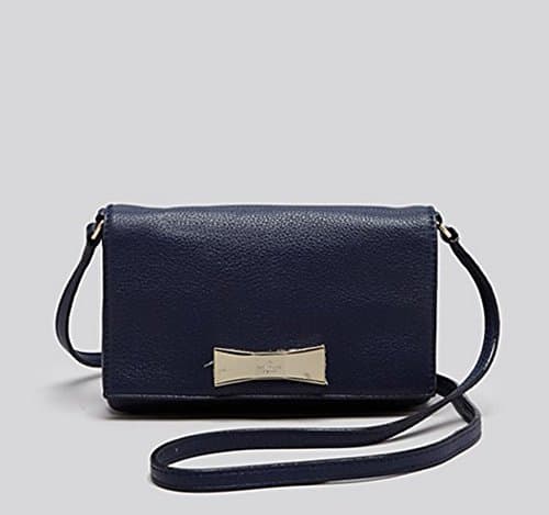Kate Spade New York Maple Street Lanett Bow Crossbody Leather Small Navy Blue Bag