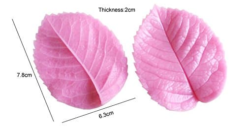 2Pcs Leaf Silicone Mold Sugarcraft Cake Decoration Fondant Cake Food Grade Silicone Mould Baking Pastry Tools-Sizeing 7.8x6.3x2 cm
