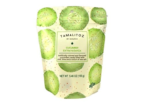 Cucumber flavor candy filled with chili, lime and a touch of sea salt