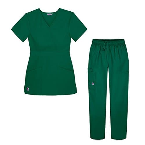 SivvanScrubs For Women - Mock Wrap & Cargo Pants Scrub Set