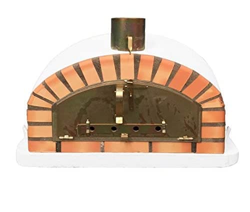 Italian Wood Fired Pizza Oven, Orange Arch, Gold Door, 90cm