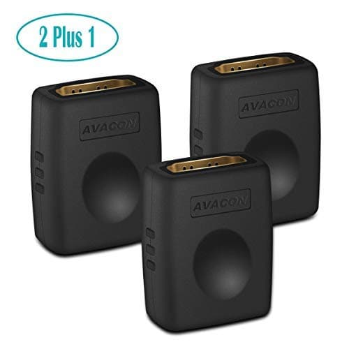 HDMI Coupler, Avacon 2 Pack HDMI Female to Female Adapter Gold-Plated Cord