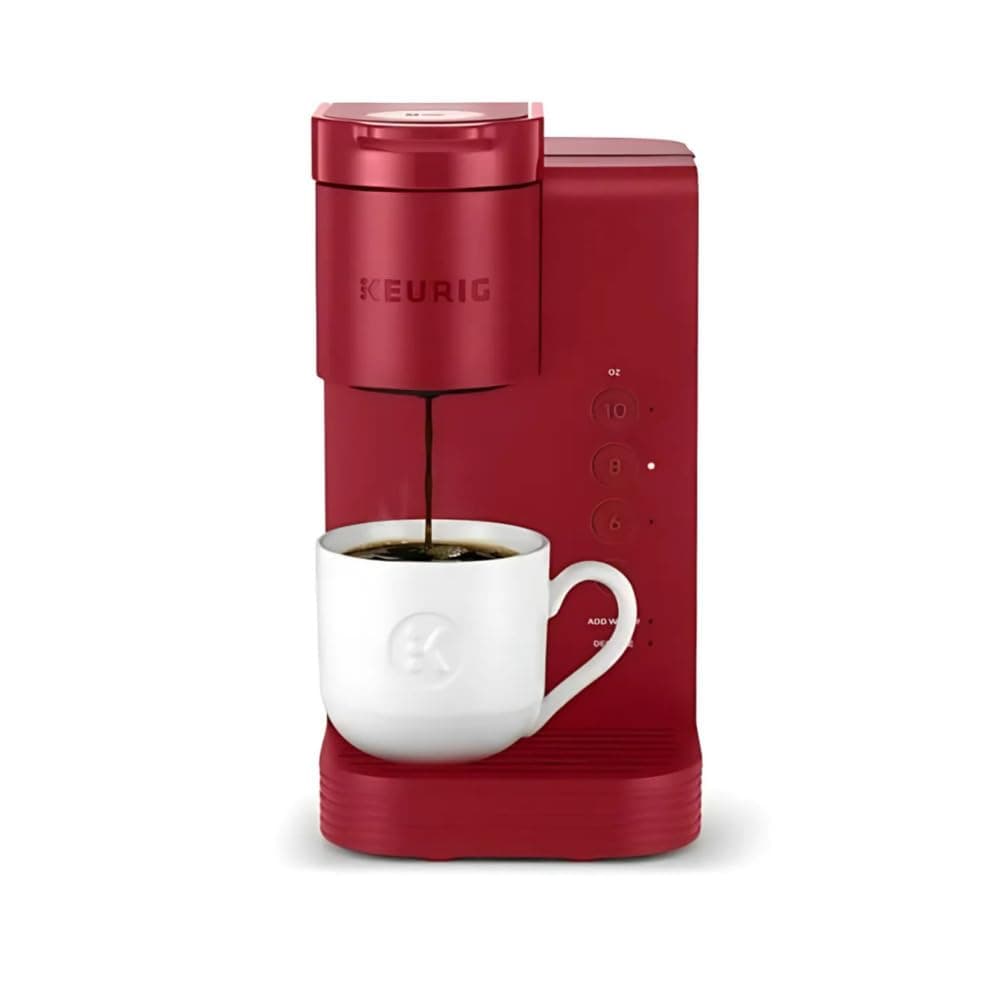 K-Express Essentials Single Serve K-Cup Pod Coffee Maker with 45oz Reservoir Fast Brewing Back-to-Back Cups and Energy Efficient (Red)