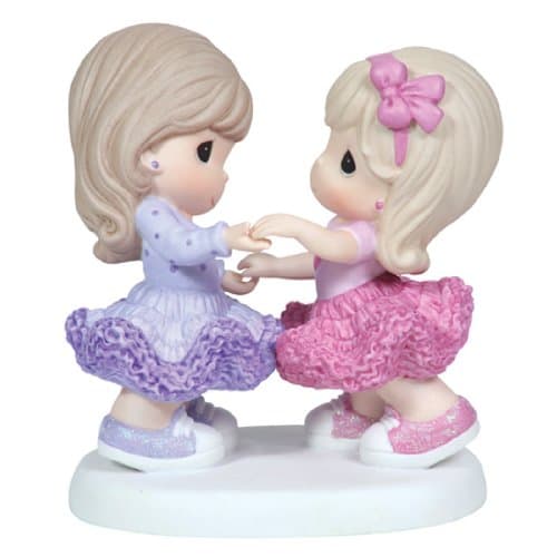 Precious Moments Girls Dancing in Tutus and Glitter Shoes Figurine