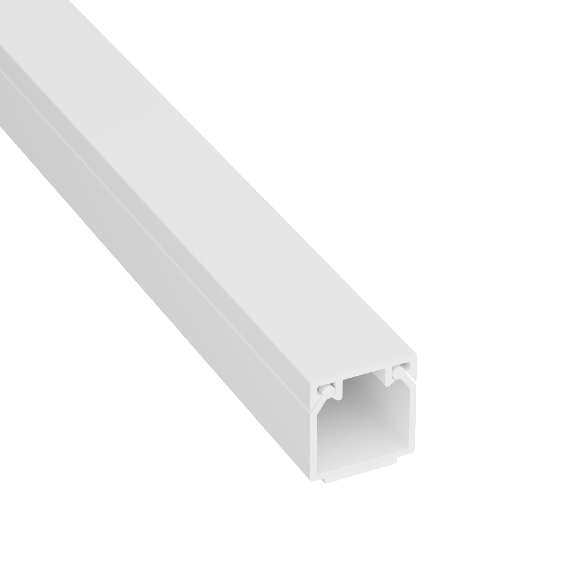 Square Box Cable Trunking, Self-Adhesive Cable Hider, Cable Management to Hide Single Cables - 1 x 16mm (W) x 16mm (H) - x 1 Meter Length - White