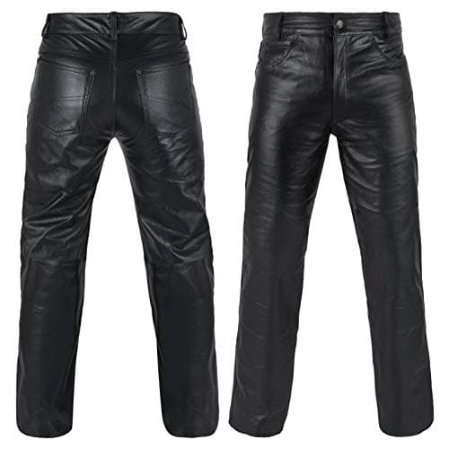 DEFY Challenge Your FearDEFY Men's Cow Skin Full Grain Motorbike Heavy Duty Leather Pants (32") Black