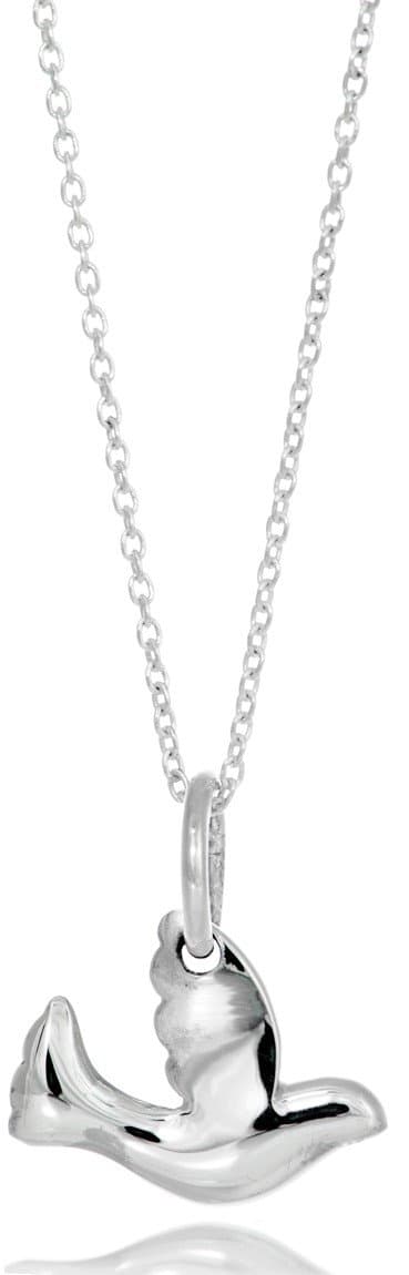 Sterling Silver Peace Dove Pendant Necklace