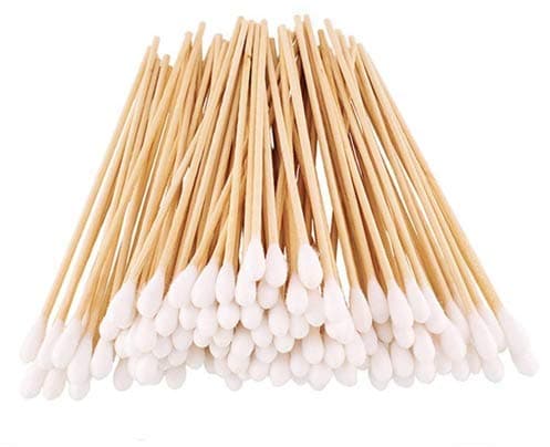 WOIWO 200PCS 6 inch Long Cotton Swabs with Wood Handles Single Tip Cotton Tipped Applicator